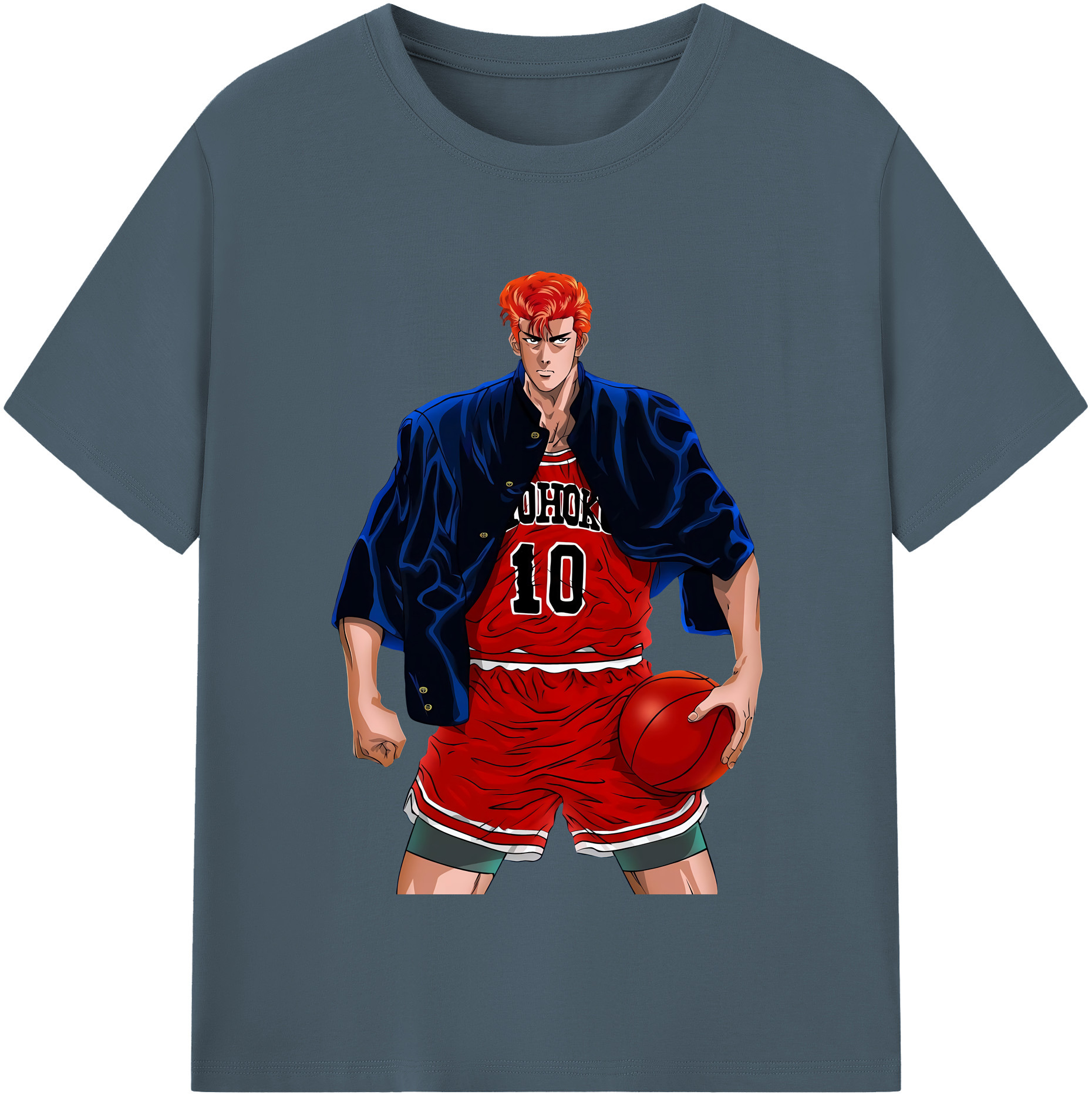 SLAM DUNK／スラムダンク 綿100％半袖Tシャツ（フロントプリント）